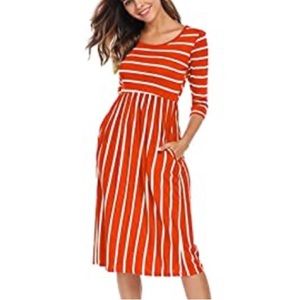 Orange striped dress